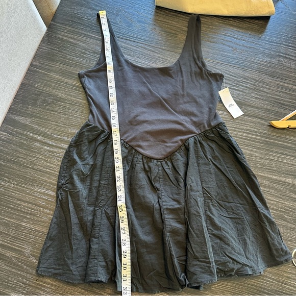 NWT Silence+Noise Urban Outfitters Daphne Drop Waist Mini Tank Dress in Black, L - Picture 6 of 10